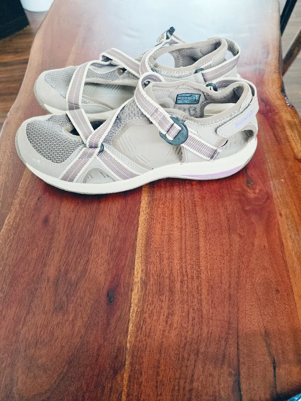 Teva Tirra Hiking Sandals Gray Purple Shock Pad Trail Walking Womens Size 7